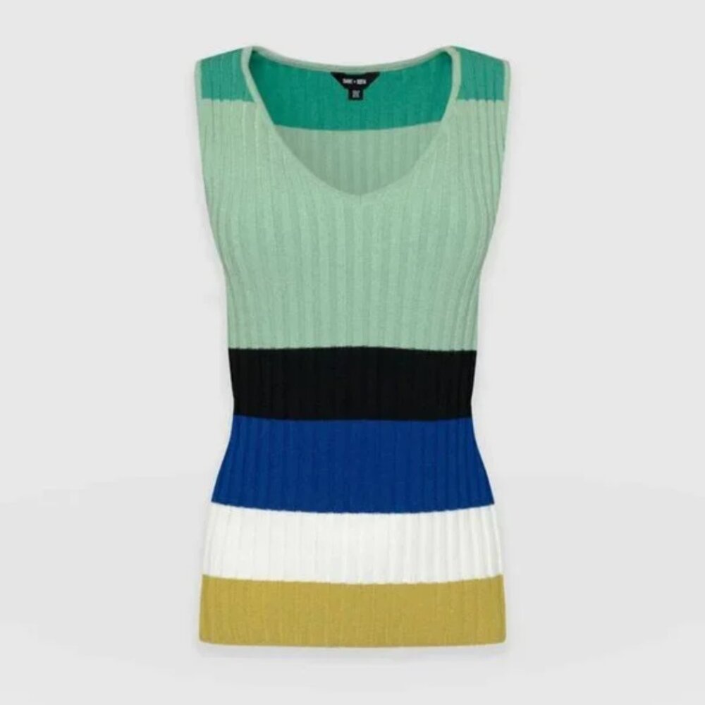 Saint + Sofia || Maar Knit Vest Ribbed Top || Multicolor